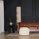 Semi Rounded Pouf, Cable Knitted, Perfect Seating