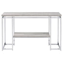 Chafik - Sofa Table - Natural Oak & Chrome