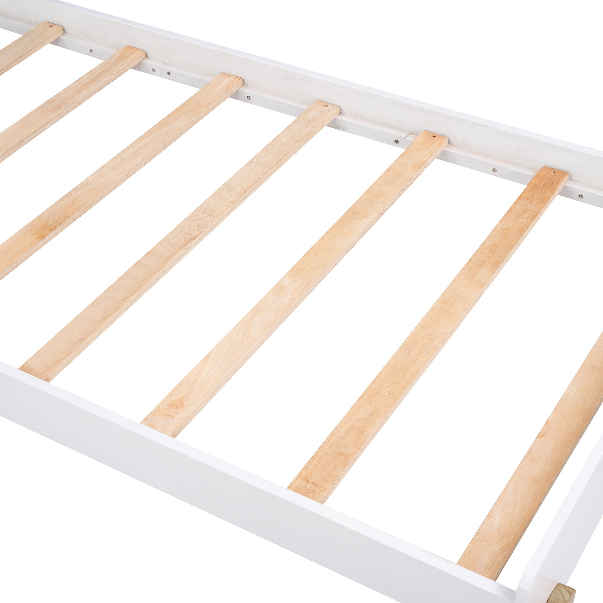 Wooden Cute Platform Bed With Curved Headboard,Twin Size Bed With Shelf Behind Headboard,White - Atlantic Fine Furniture Melbourne FL