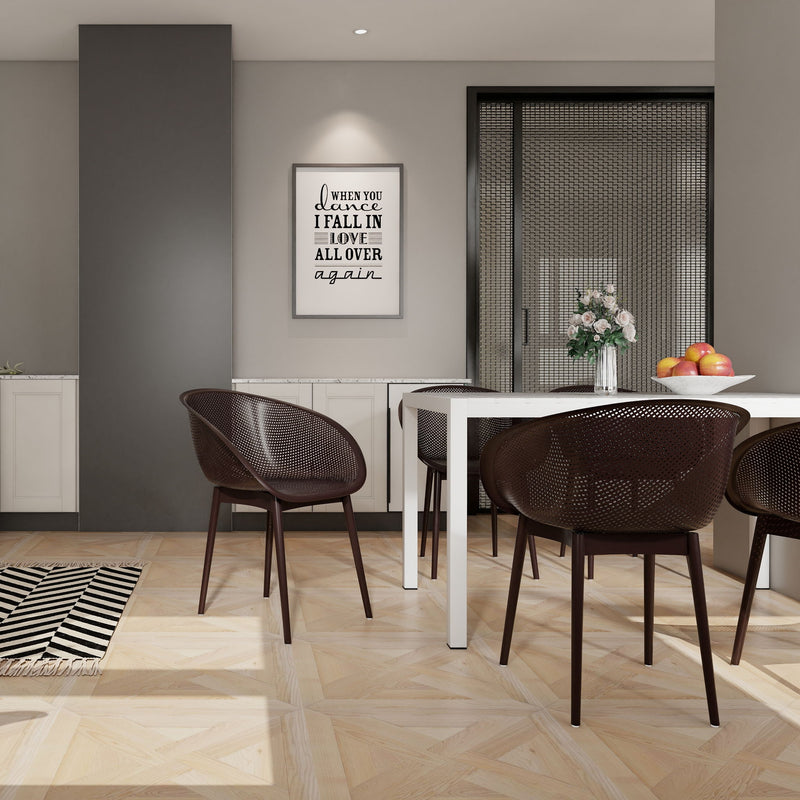 2 Piece Durable Single Chair With Mesh Hollow Out Design