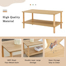 Modern 2 Tier Coffee Table With Open Storage Shelf For Living Room