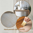 Console Table With Wood Beads Curved Waterfall Style Table - Antique Natural / Natural / Rustic / Natural / White