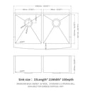 Double Bowl Farmhouse Sink, Stainless Steel Apron Front Kitchen Sink 16 Gauge - Brushed Nickel