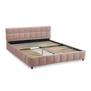 Modern Platform Bed Frame With Thick Chenille Fabric