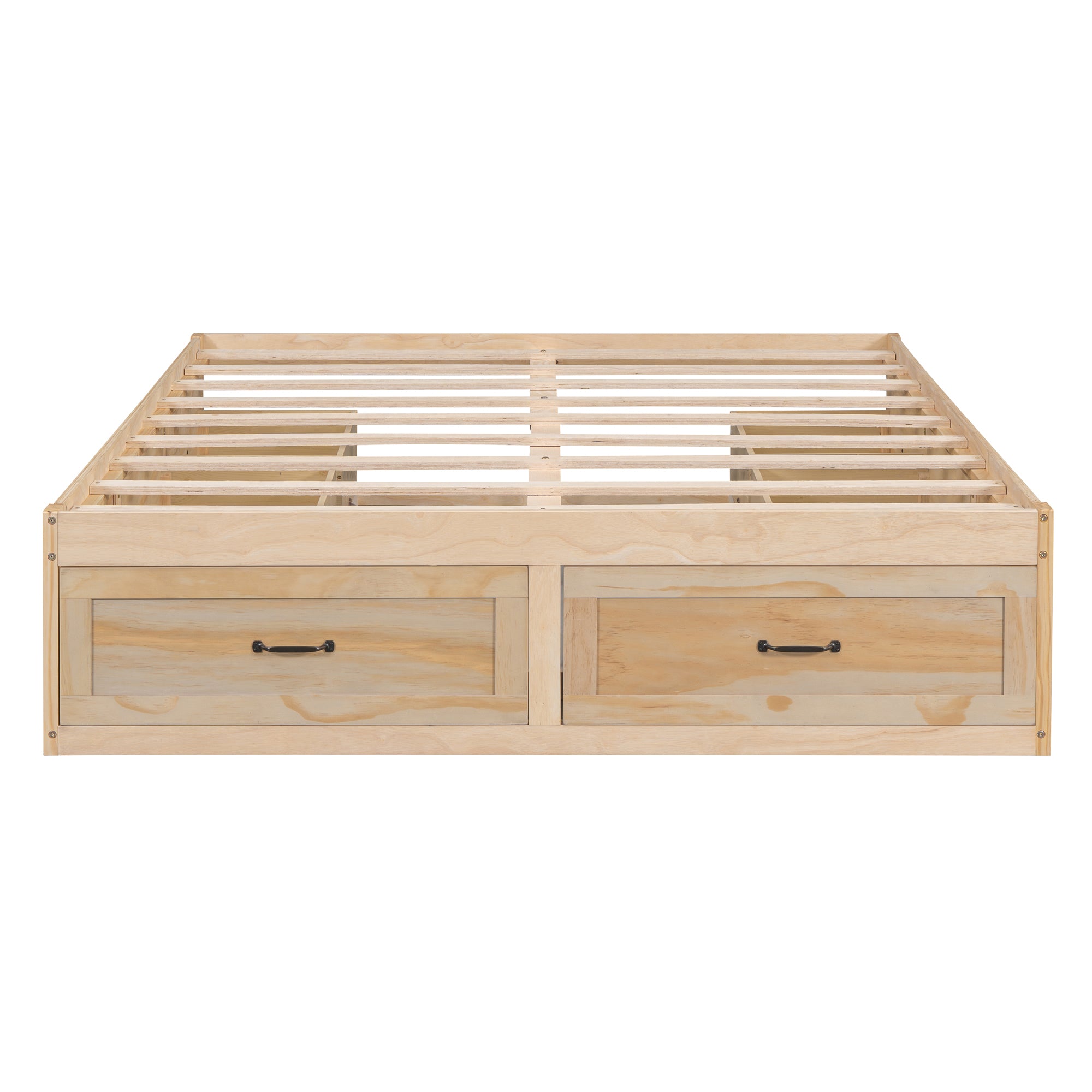 Full Size Platform Bed with 6 Storage Drawers,Antique Natural - Atlantic Fine Furniture Melbourne FL