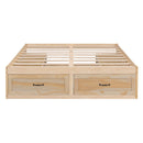 Full Size Platform Bed with 6 Storage Drawers,Antique Natural