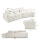 Modern Minimalist Modular Sectional Sofa With Deep Seats And Right Facing Chaise