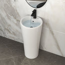 15" Pedestal Sink With Space Saving Design, Smooth Non Porous Surface For Powder Rooms - White