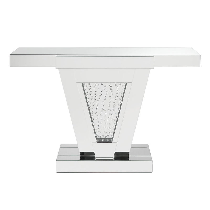 Nysa - 32"H Console Table - Mirrored & Faux Crystals