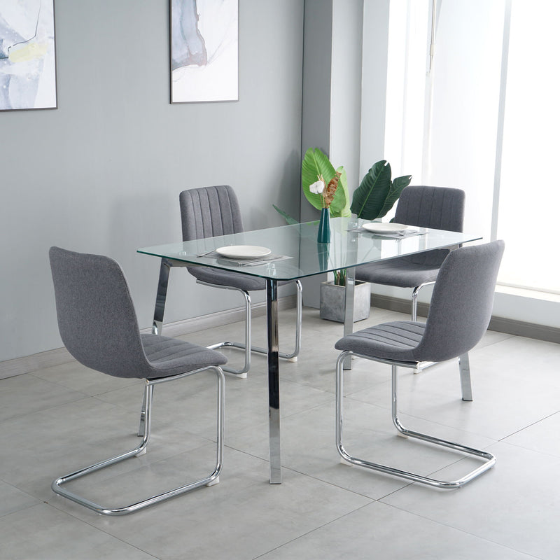 Modern Dining Chair With Metal Legs
