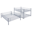 Full-Full-Full Metal  Triple Bed  with Built-in Ladder, Divided into Three Separate Beds,Gray(OLD SKU:LP000297AAE)
