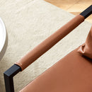 Classic Leather And Metal Frame Sofa, Ergonomically Designed, A Perfect Blend Of Modern And Industrial Styles