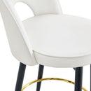 Upholstered Rotatable Bar Chair With Metal Legs For Dining Room