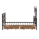 Twin Size Platform Bed With Headboard And Footboard, 2 Storage Drawers And Rotatable TV Stand - Black