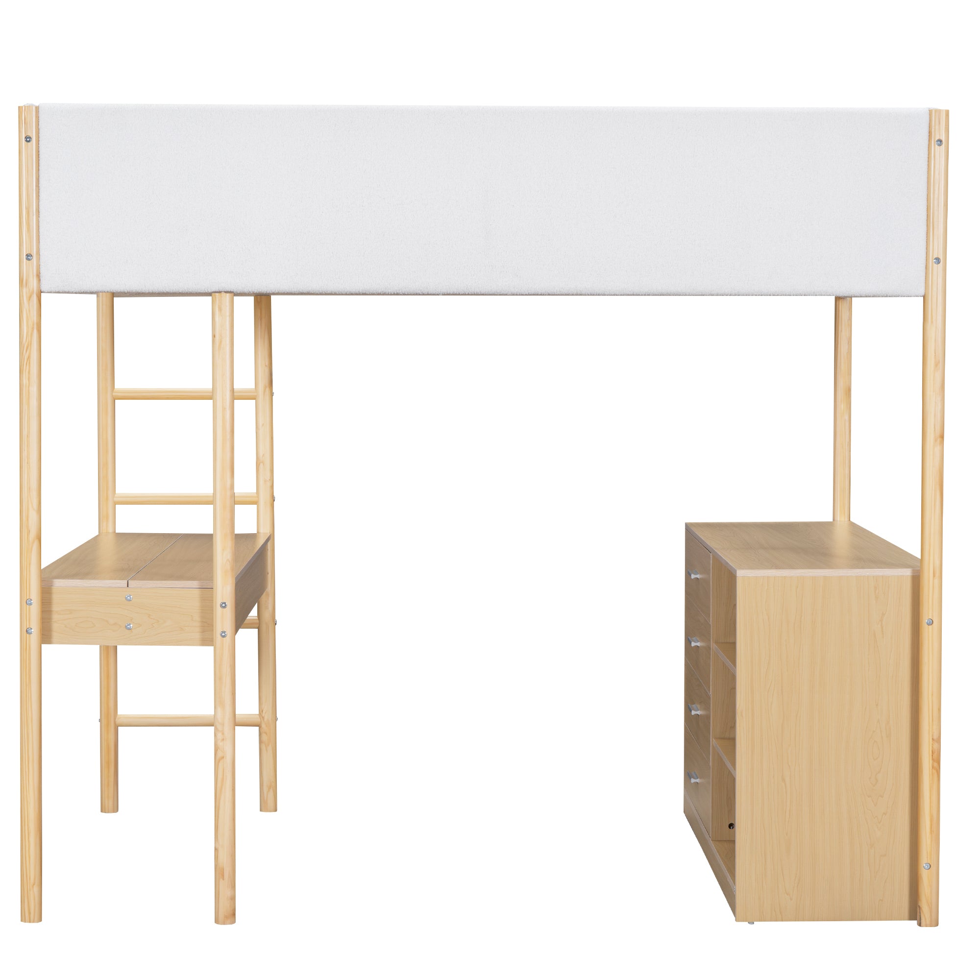 Full Size Teddy FleeceLoft Bed Wood Bed, Natural - Atlantic Fine Furniture Melbourne FL
