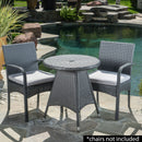 Outdoor Rattan Bistrotable With Surface Round - Gray