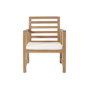 Outdoor Acacia Wood Club Chairs, 2 Pieces Set - Natural Stained / White