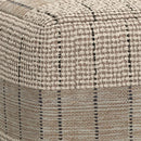 Elmer - Square Woven Pouf - Natural / Gray