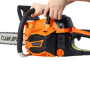 62Cc Gas Powered Chainsaw 2 Cycle Handheld Cordless Chain Saw Aluminium 18" And 20" Guide Bar - Orange