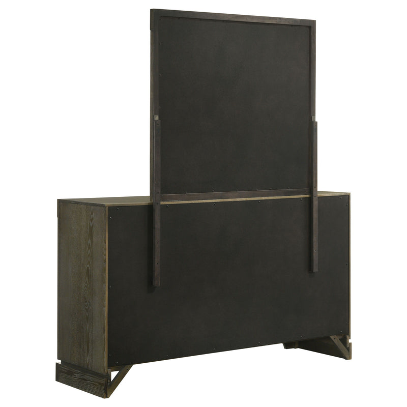 Gran Park - 6-Drawer Dresser And Mirror - Dark Cocoa