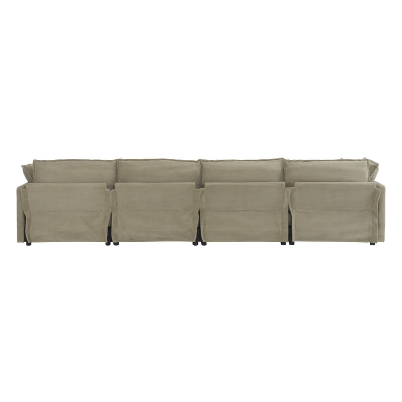 Modern Modular Sectional Sofa With Side Storage Pockets For Living Room