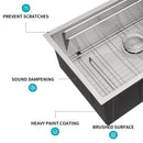 Undermount Kitchen Sink, Single Bowl With Ledge Workstation, 16 Gauge Stainless Steel - Brushed Nickel