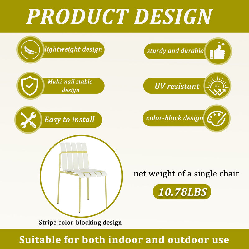 4 Piece Set Of Modern Color Block Designed Single Chairs With Folding Square Table