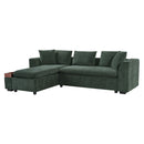 Modern L Shaped Sectional Sofa With Chenille Upholstery And Wooden Storage