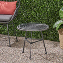 Cowan - Outdoor Wicker And Glass 3 Piece Chat Set With Cushions - Gray