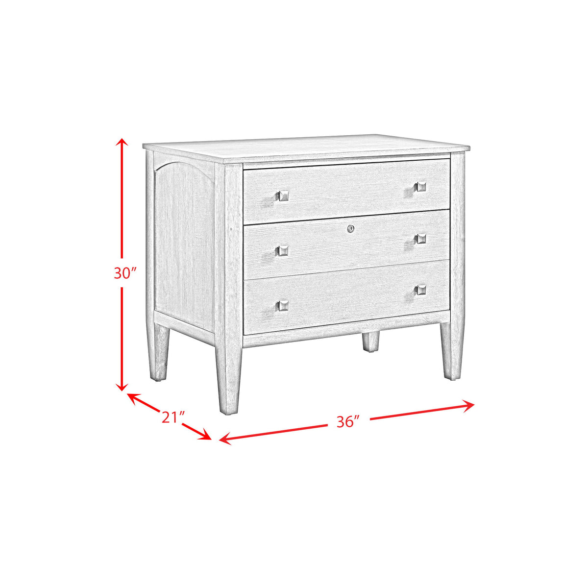 Portico File Cabinet in Brown Oak by Elements International, view 4