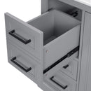 Bathroom Vanity With Sink, Soft Close Doors, Adjustable Shelf & 3 Drawers