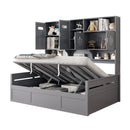 Daybed With All-In-One Cabinet And Shelf