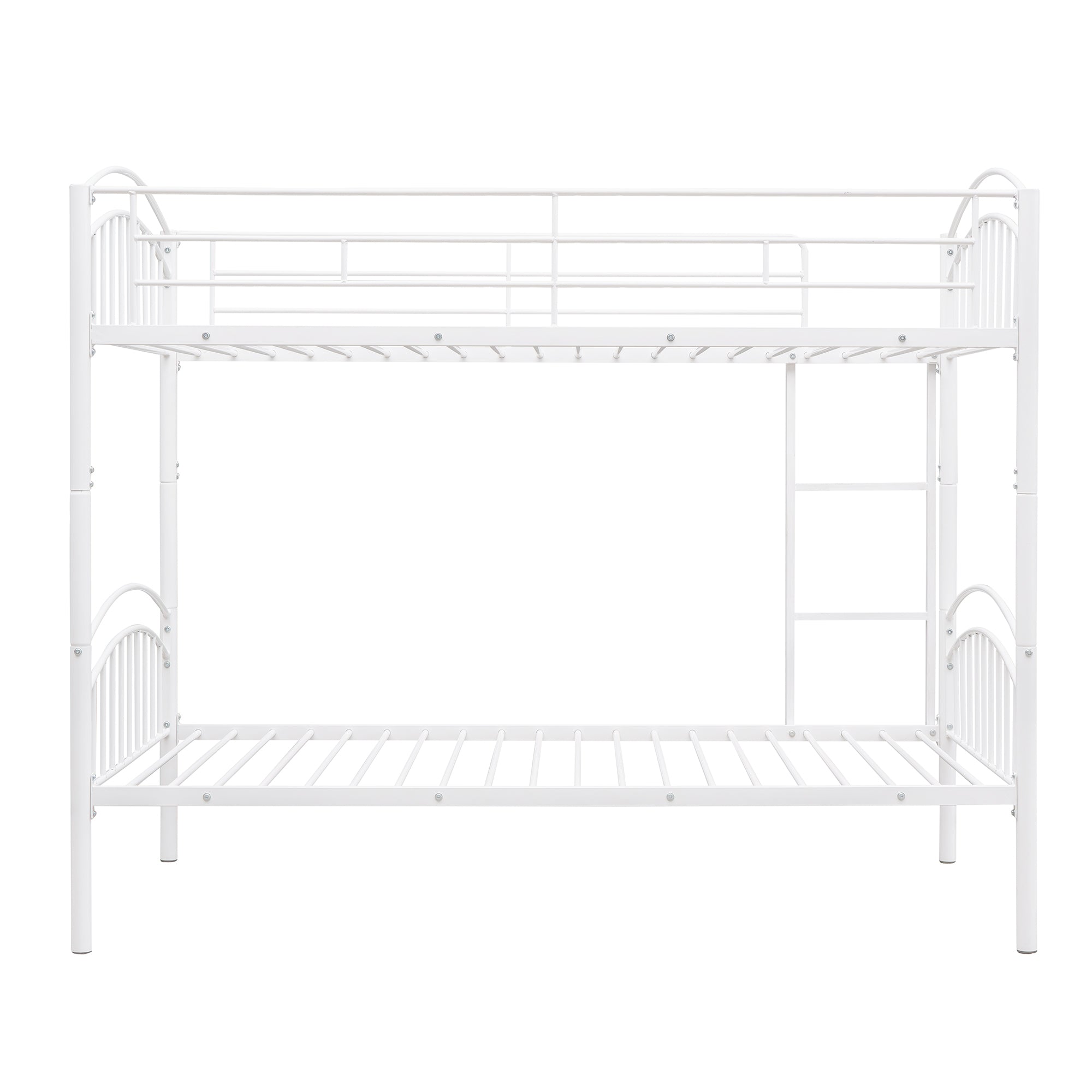 Twin Over Twin Metal Bunk Bed,Divided into Two Beds(White){OLD SKU:MF280424AAK} - Atlantic Fine Furniture Melbourne FL