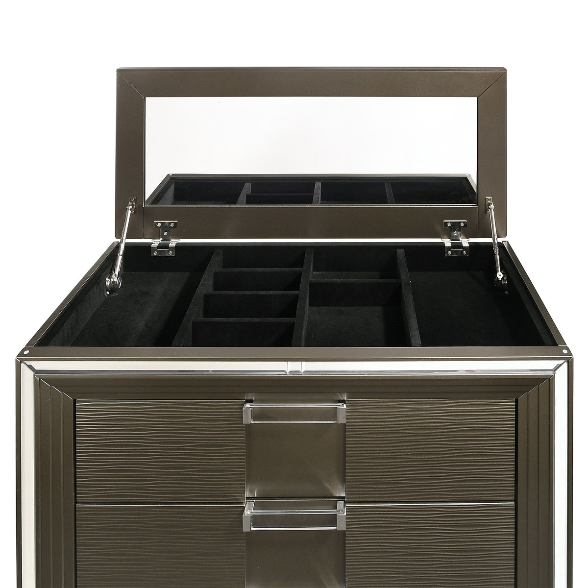 Twenty Nine 5-Drawer Flip-Top Chest in Dark Gray by Elements International, view 22