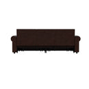 3 In 1 Convertible Sleeper Sofa With Nailhead Trim & Rolled Arm