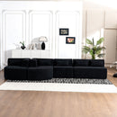 Upholstered Sofa Free Combined Sofa Couch With 2 Chaise Lounge And Five Back Pillows For Living Room