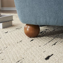 Modern Low Back Accent Upholstered Armless Living Room Chairs, Round Feet