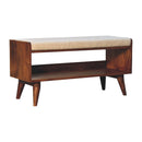Solid Wood Bench With Upholstered Sea