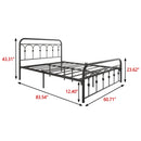 Queen Metal Bed Frame with Headboard and Footboard Platform Queen Size No Box Spring Needed 12.4" Under Bed Storage, Queen Size Black