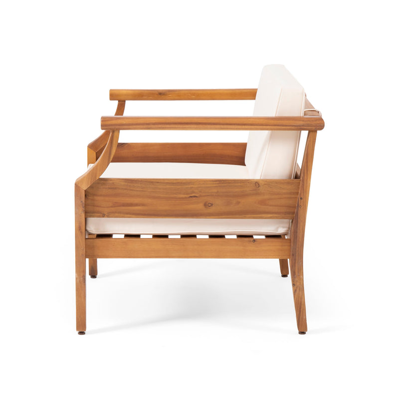Outdoor Club Chair With Recessed Arms And Cushions