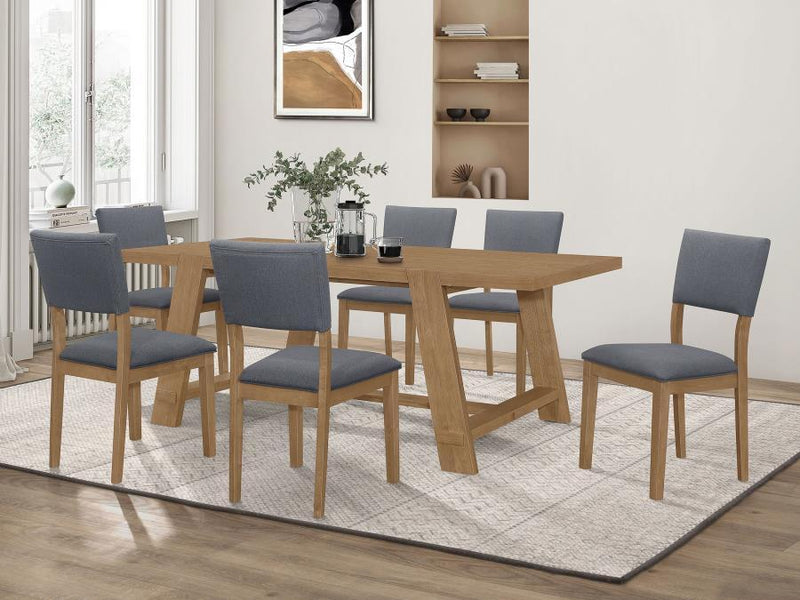 Sharon - Rectangular Wood Trestle Dining Table - Brown