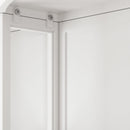 Arched Glass Double Door Wardrobe With Shatterproof Mirror, Open Shelf & Towel Rack