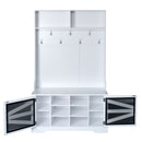 Entryway Bench With Coat Rack, 3 In 1 Design And Adjustable Shelves