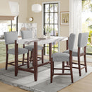 5 Piece Counter Height Dining Set With 4 Upholstered Chairs