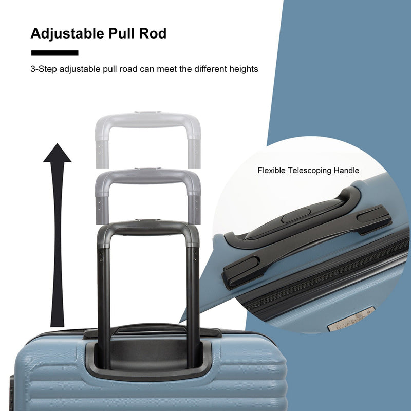 3 Piece Luggage Sets Lightweight Suitcase With Two Hooks, Spinner Wheels, Tsa Lock
