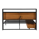 Queen Size Metal Platform Bed Frame with Two Drawers,Sockets and USB Ports ,Slat Support No Box Spring Needed Black