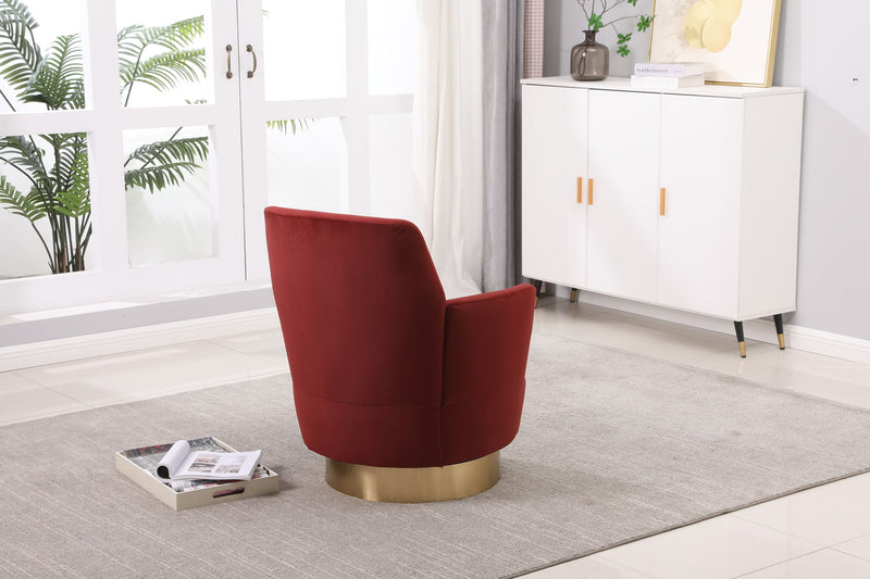 Swivel Barrel Chair, Swivel Accent Chairs Armchair For Living Room, Reading Chairs For Bedroom Comfy, Round Barrel Chairs With Gold Stainless Steel Base