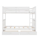Bunk Bed With Ladders And 2 Storage Drawers