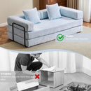 Convertible Floor Sofa Bed With Pillow Back Support Armrest