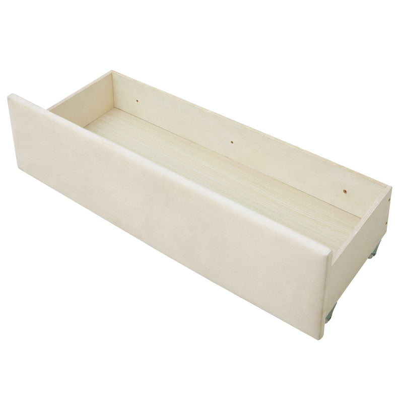 Upholstered Daybed With Drawers, Slat Support